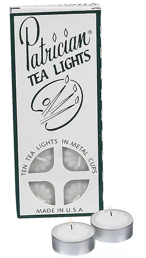 White Wax Aluminum Tealight Cups, 10-Box