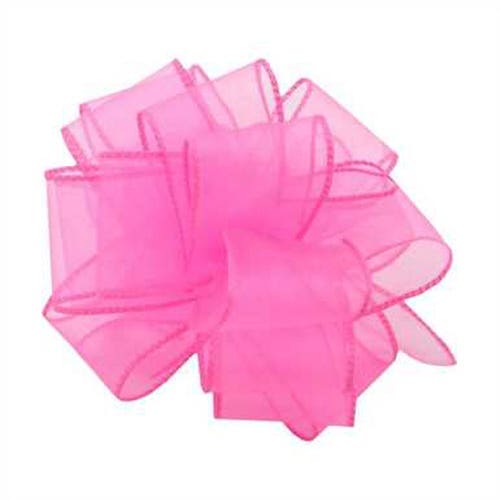 #40 Pink Sheer Wired Ribbon, 50-Yards