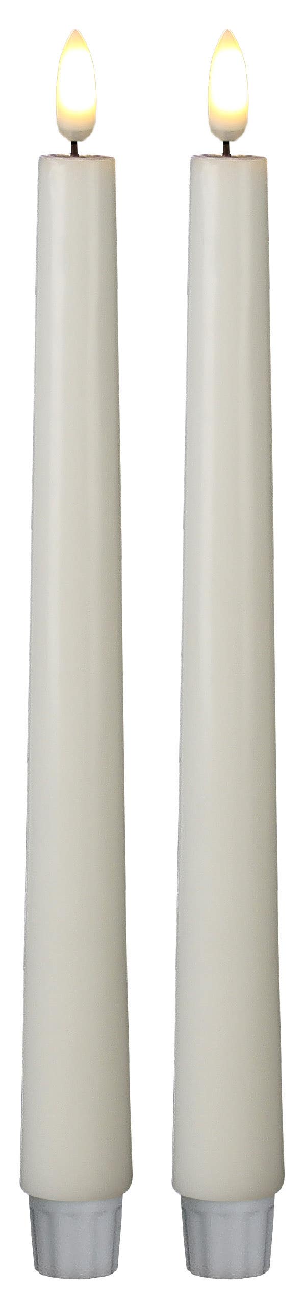 11 White LED Taper Candles, 2-Box
