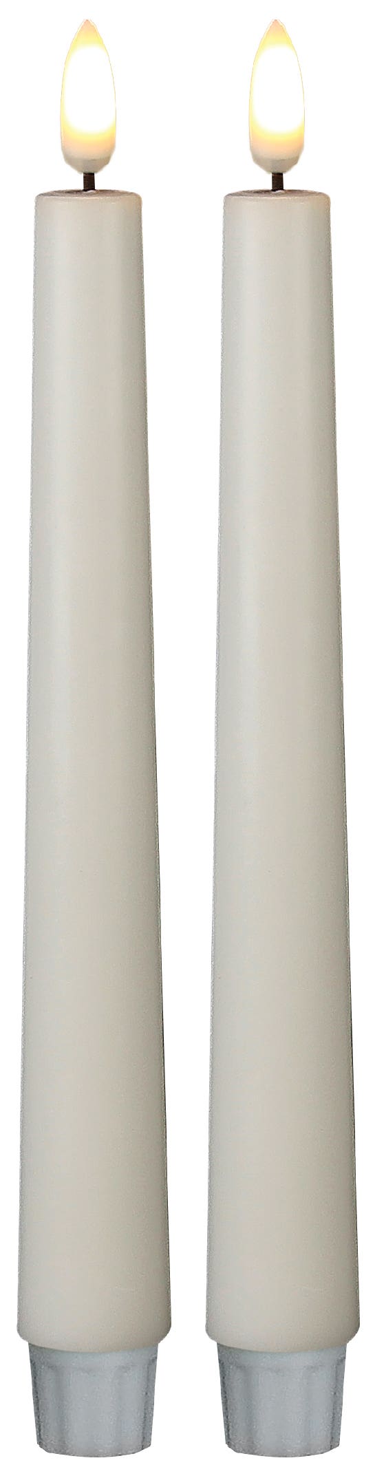 9 White LED Taper Candles, 2-Box