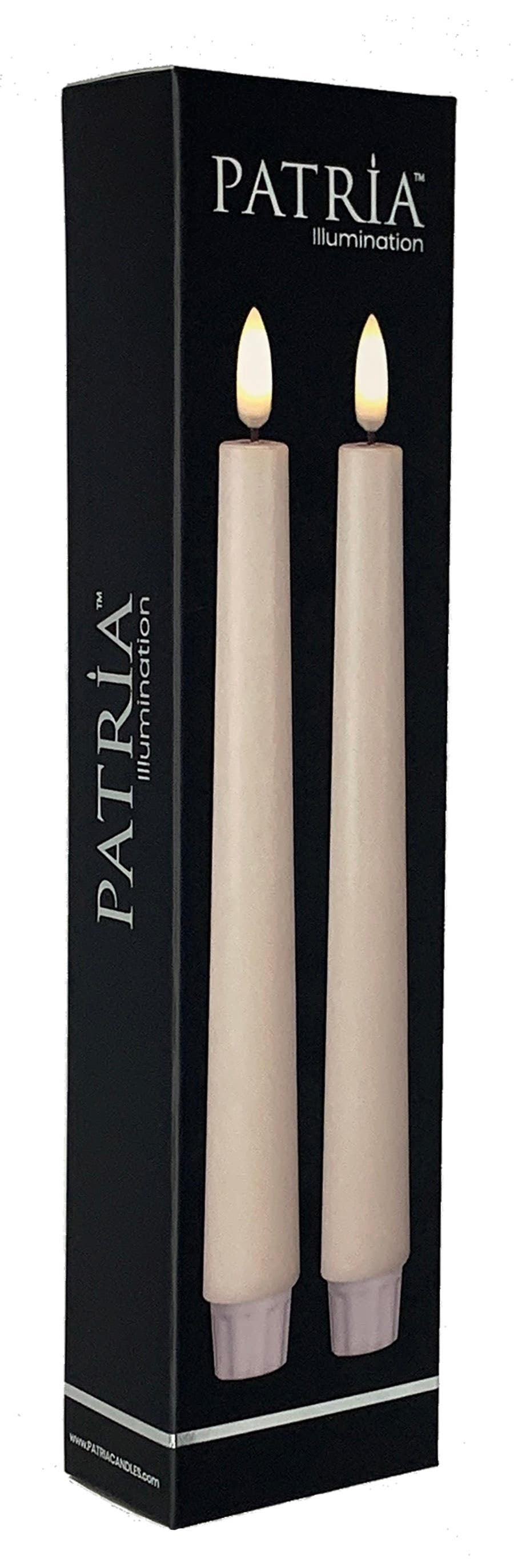 9 Ivory LED Taper Candles, 2-Box