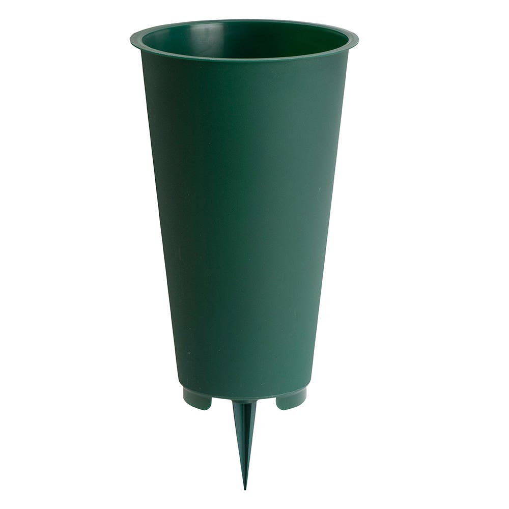8 Matte Green Plastic Cone Vases, 12