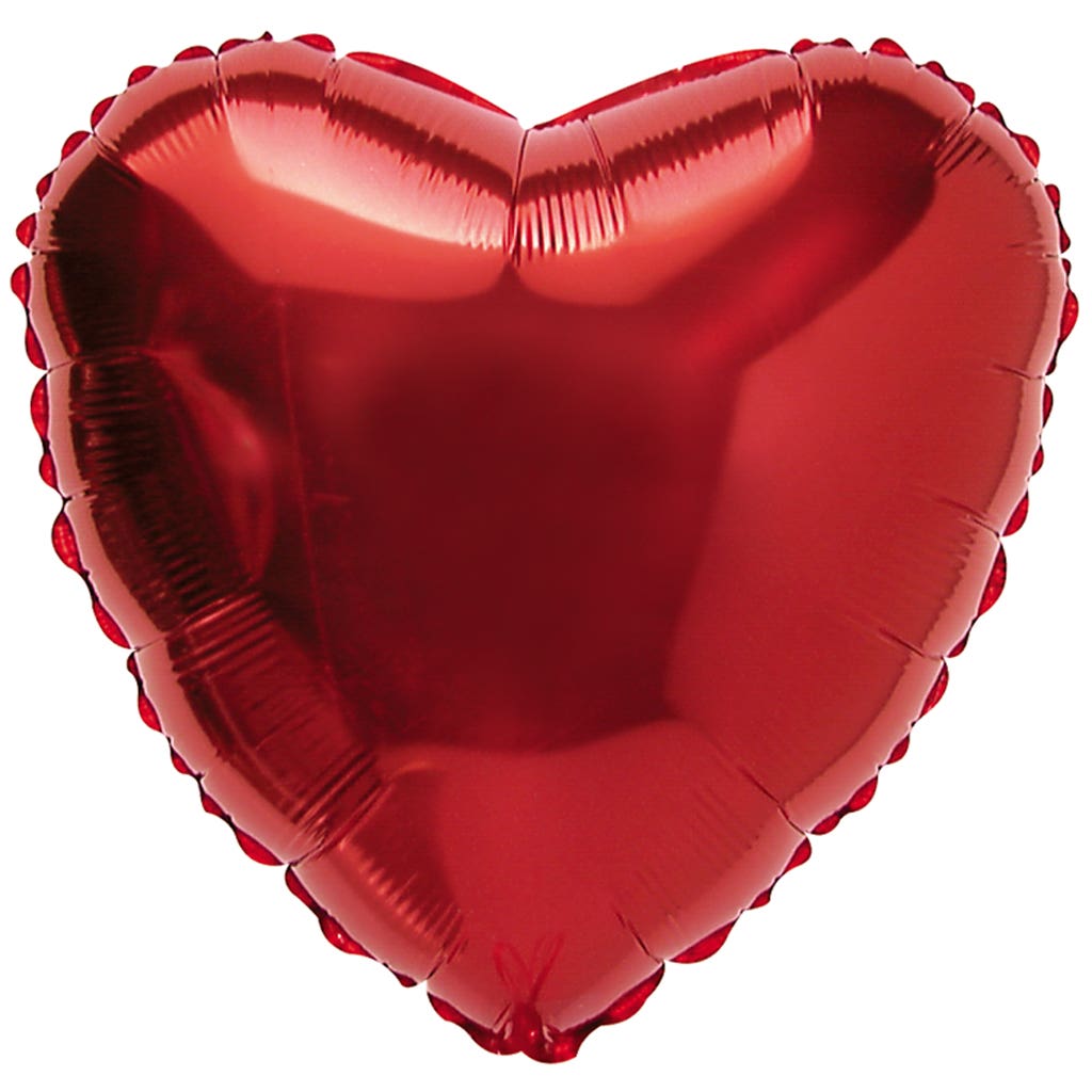 17 Metallic Red Heart Balloons, 5-Pack
