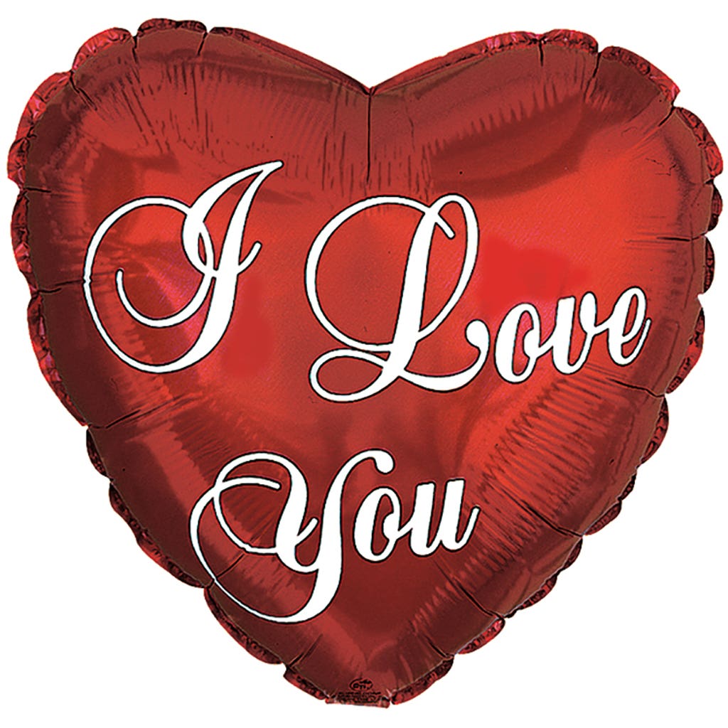 17 I Love You Script Heart Balloons,5