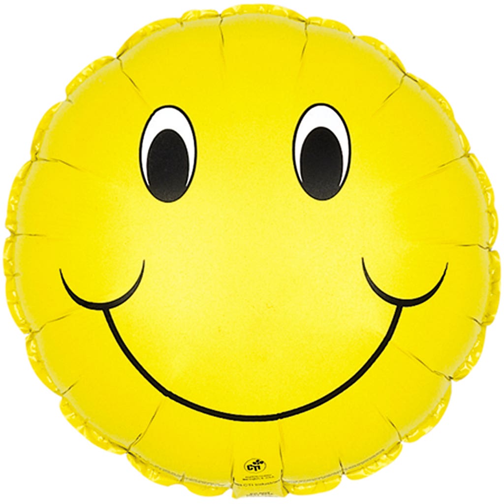 17 Smiley Face Foil Balloons, 5-Pack