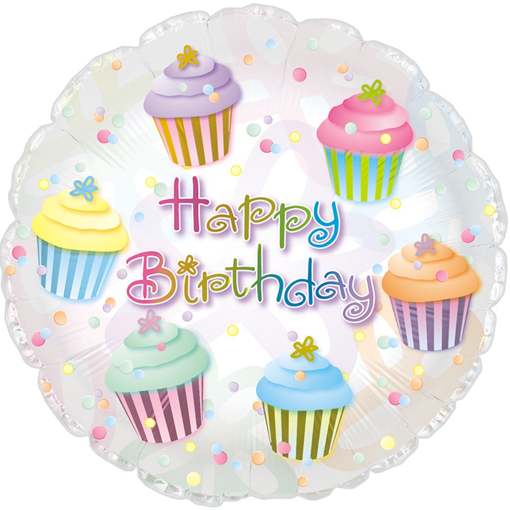 17 Birthday Cupcakes Balloons, 5-Pack