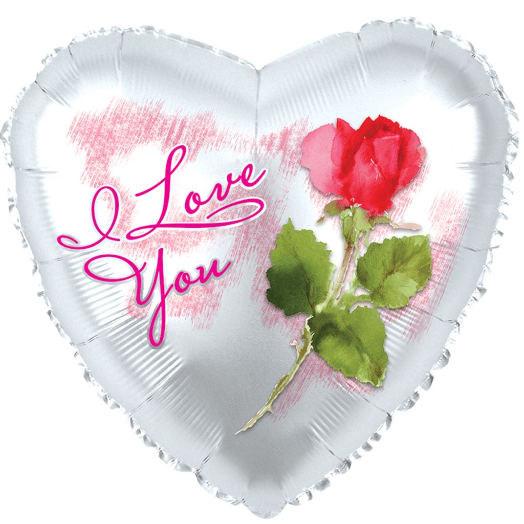 17 I Love You Rose Heart Balloons 5Pack