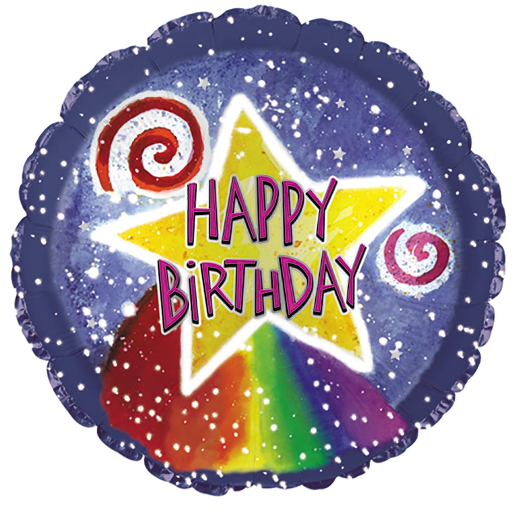 17 Birthday Watercolor Star Balloons, 5