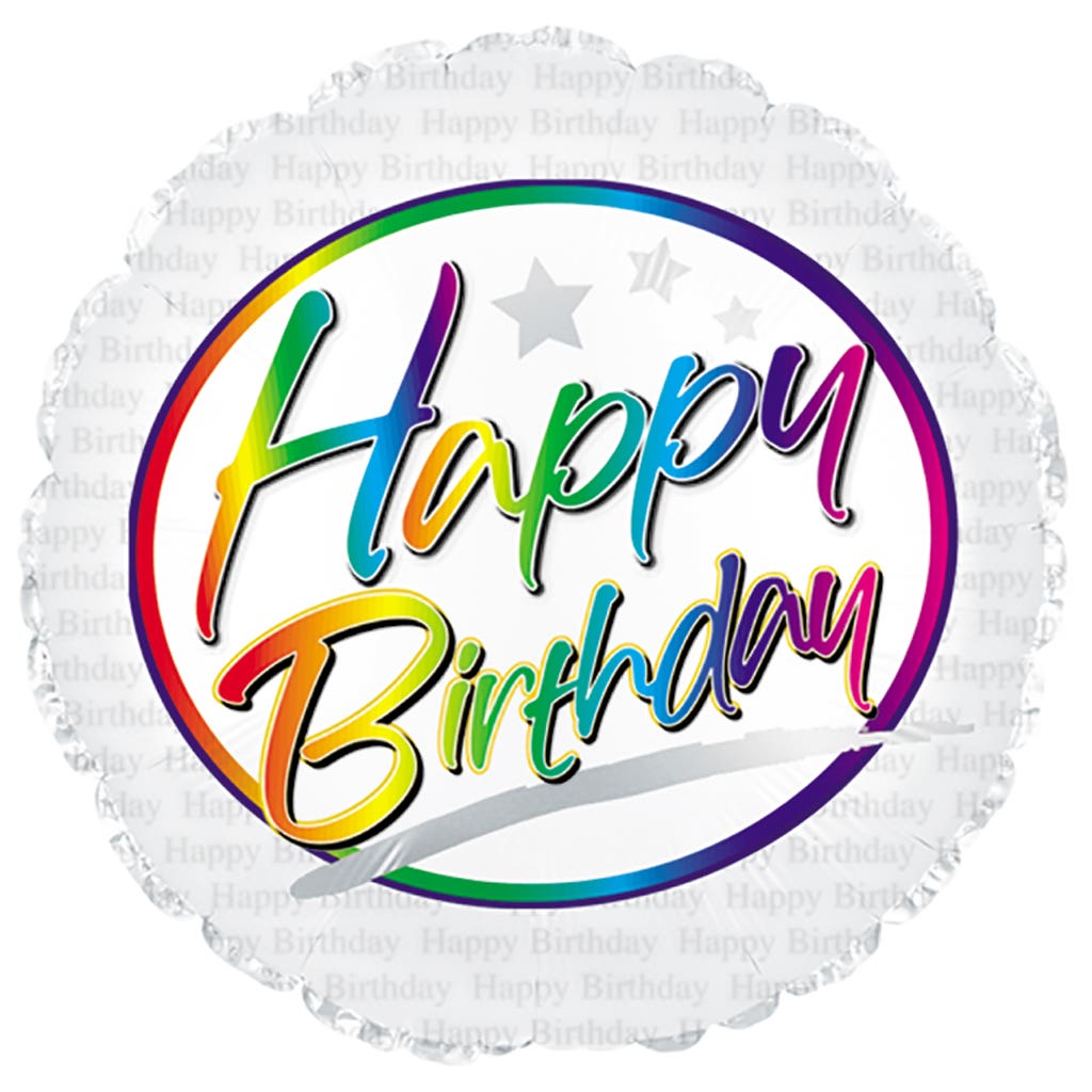 17 Birthday Rainbow Foil Balloons, 5