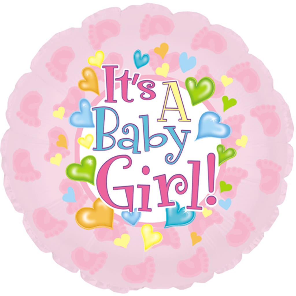 17 Baby Girl Footsies Balloons, 5-Pack