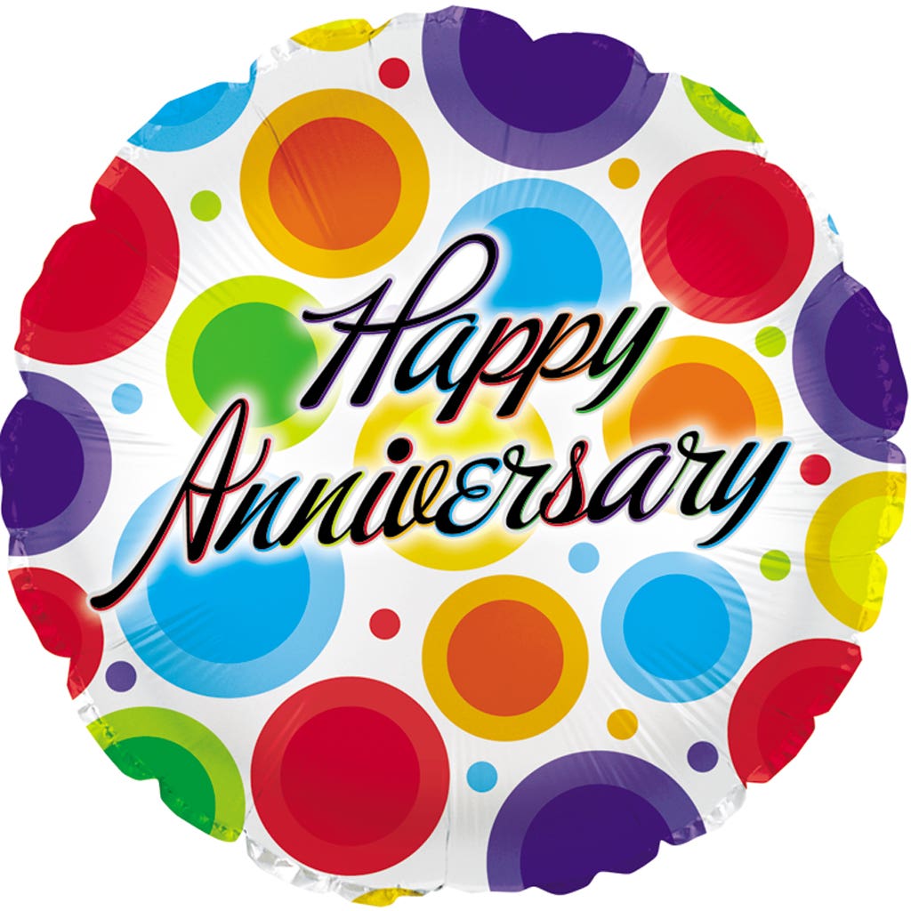 17 Anniversary Dots Mylar Balloons, 5