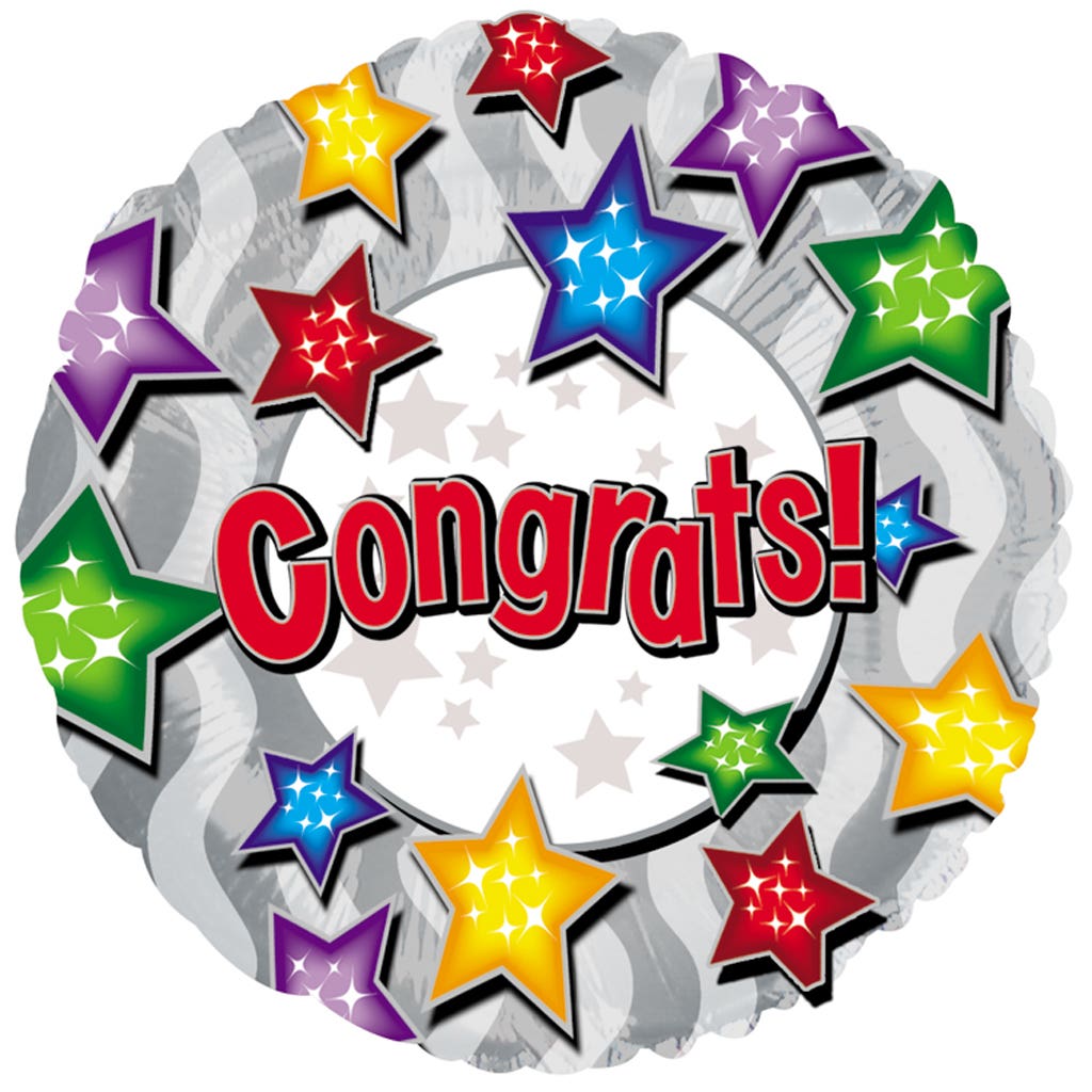 17 Congratulations Stars Balloons 5Pack