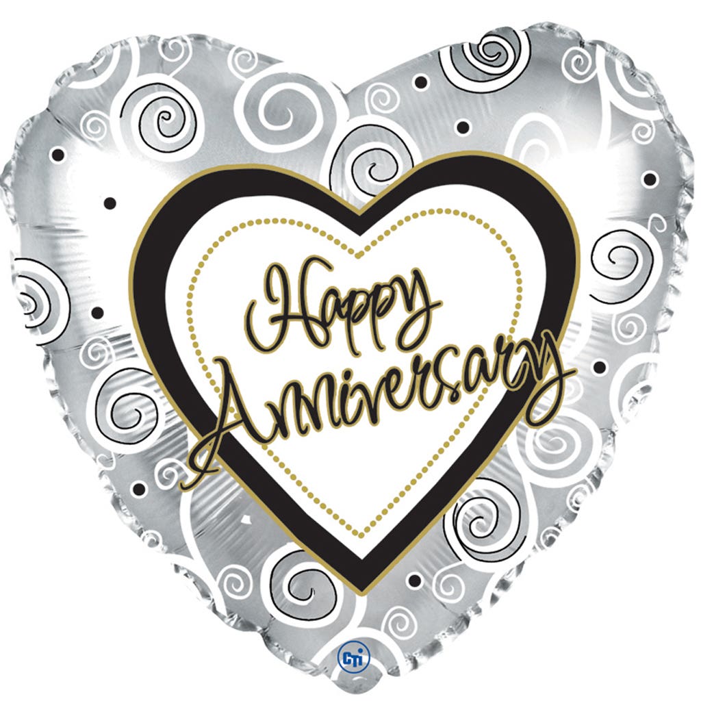 18 Anniversary Balloons, 5-Pack