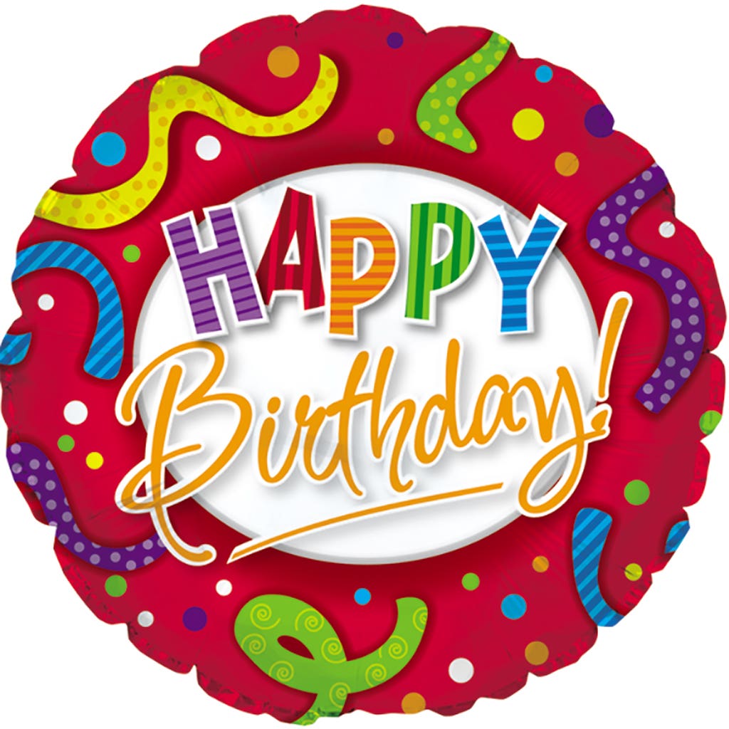 17 Birthday Stripe Dot Balloons, 5-Pack