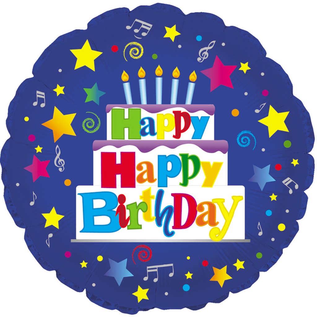 17 Blue Birthday Balloons, 5-Pack