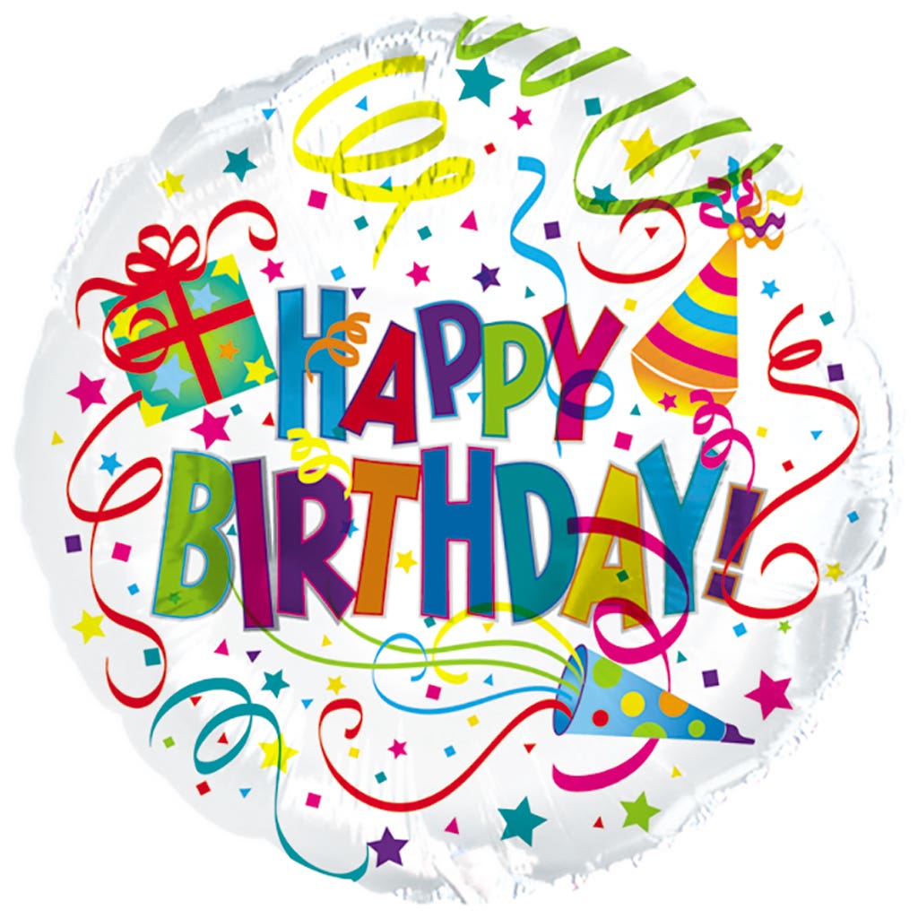 17 Birthday Party Hat Balloons, 5-Pack