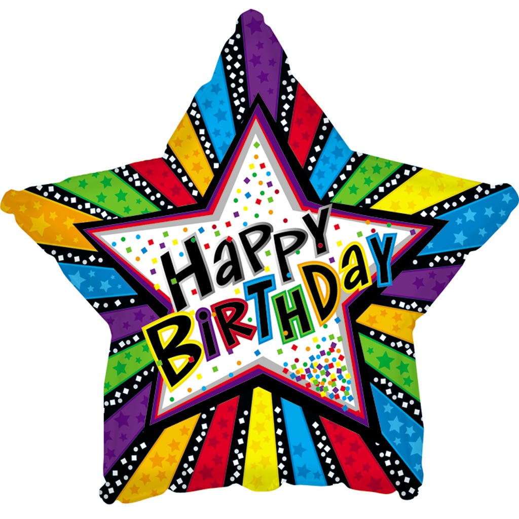17 Birthday Stripes Star Balloons 5Pack