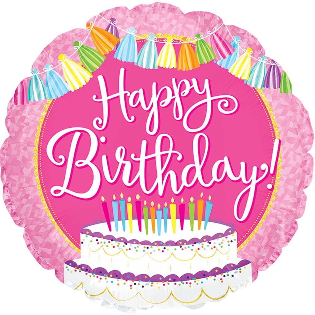 17 Birthday Tassel Cake Balloons 5-Pack