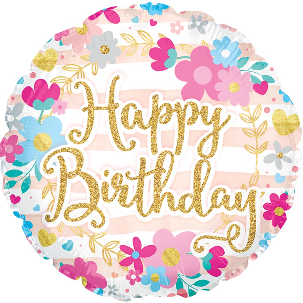 17 Birthday Glitter Balloons, 5-Pack