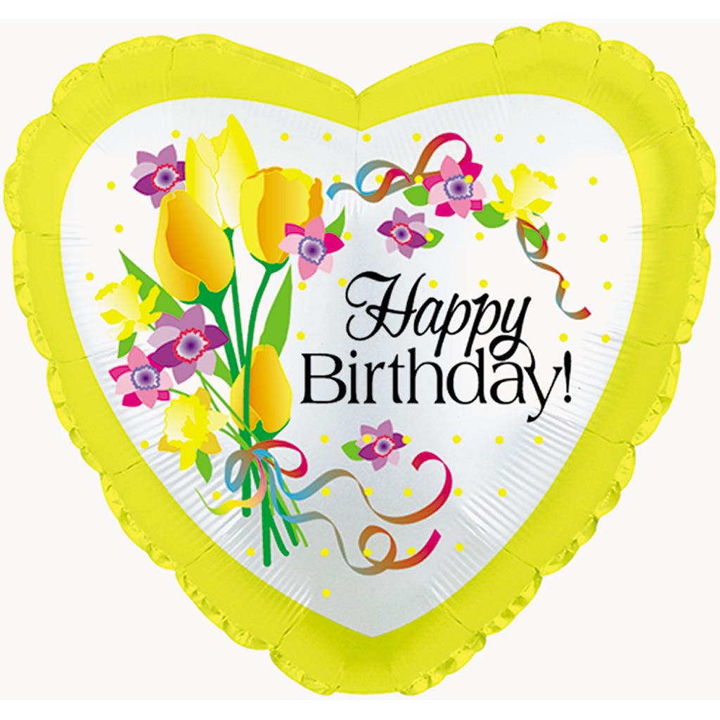 17 Birthday Floral Heart Balloons, 5