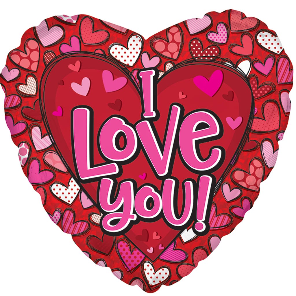 17 I Love You Hearts Balloons. 5-Pack