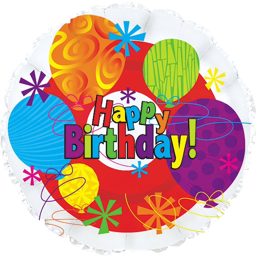 17 Birthday Bright Foil Balloons 5-Pack