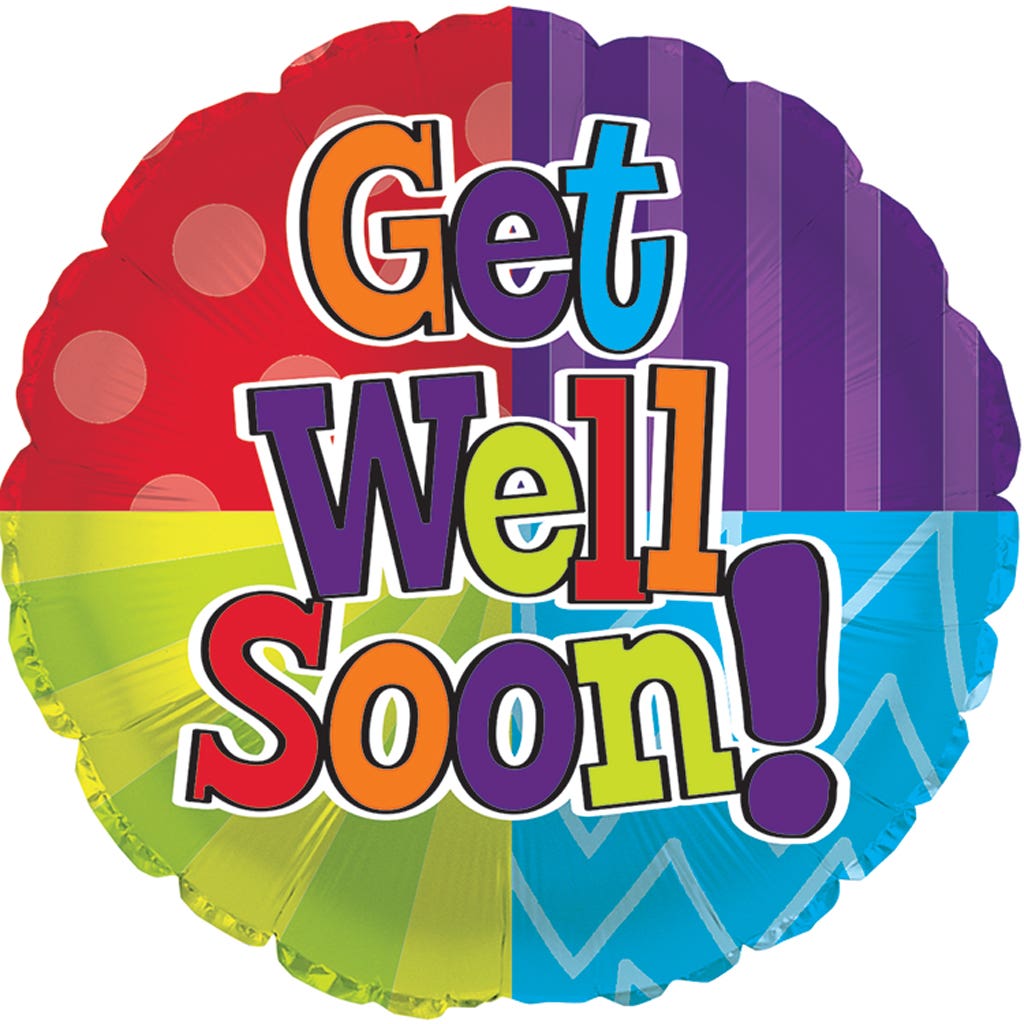 17 Get Well Soon Foil Balloons, 5-Pack