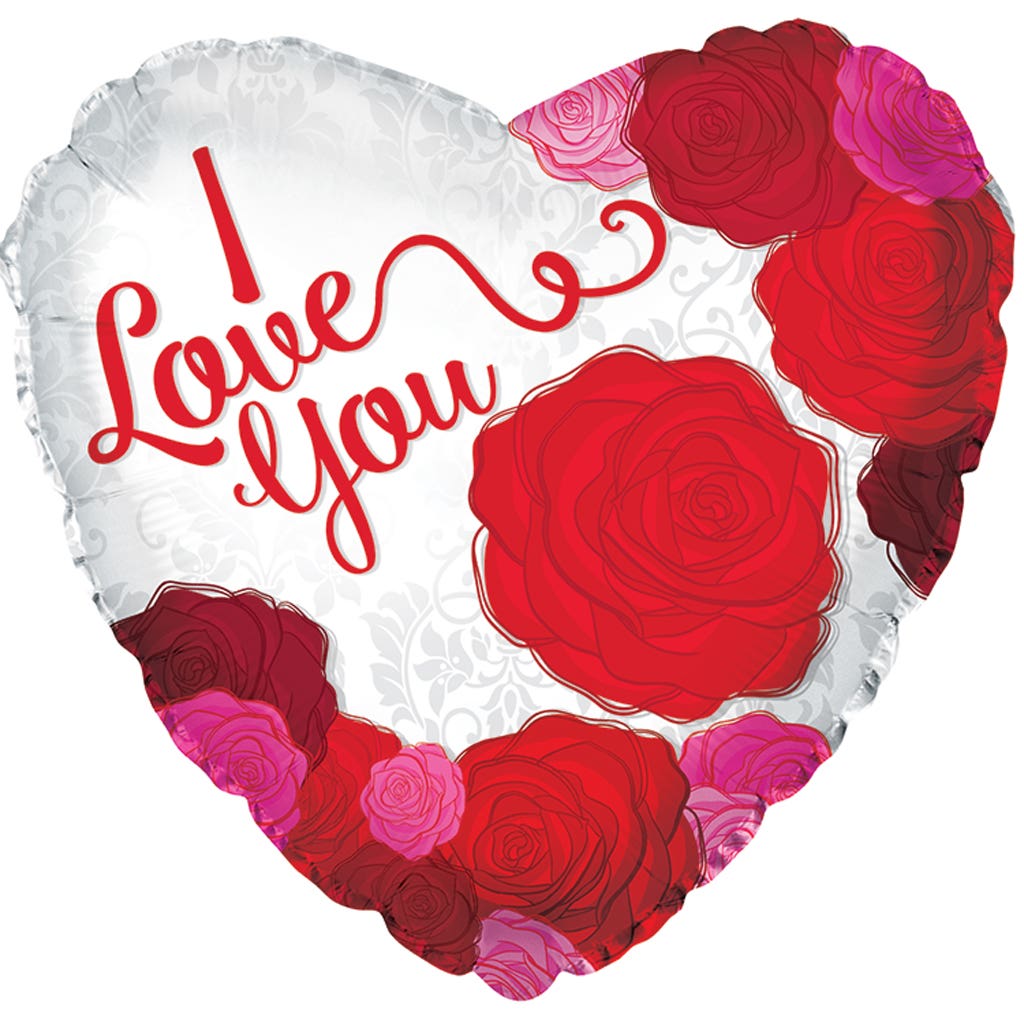 17 I Love You Roses Heart Balloons, 5