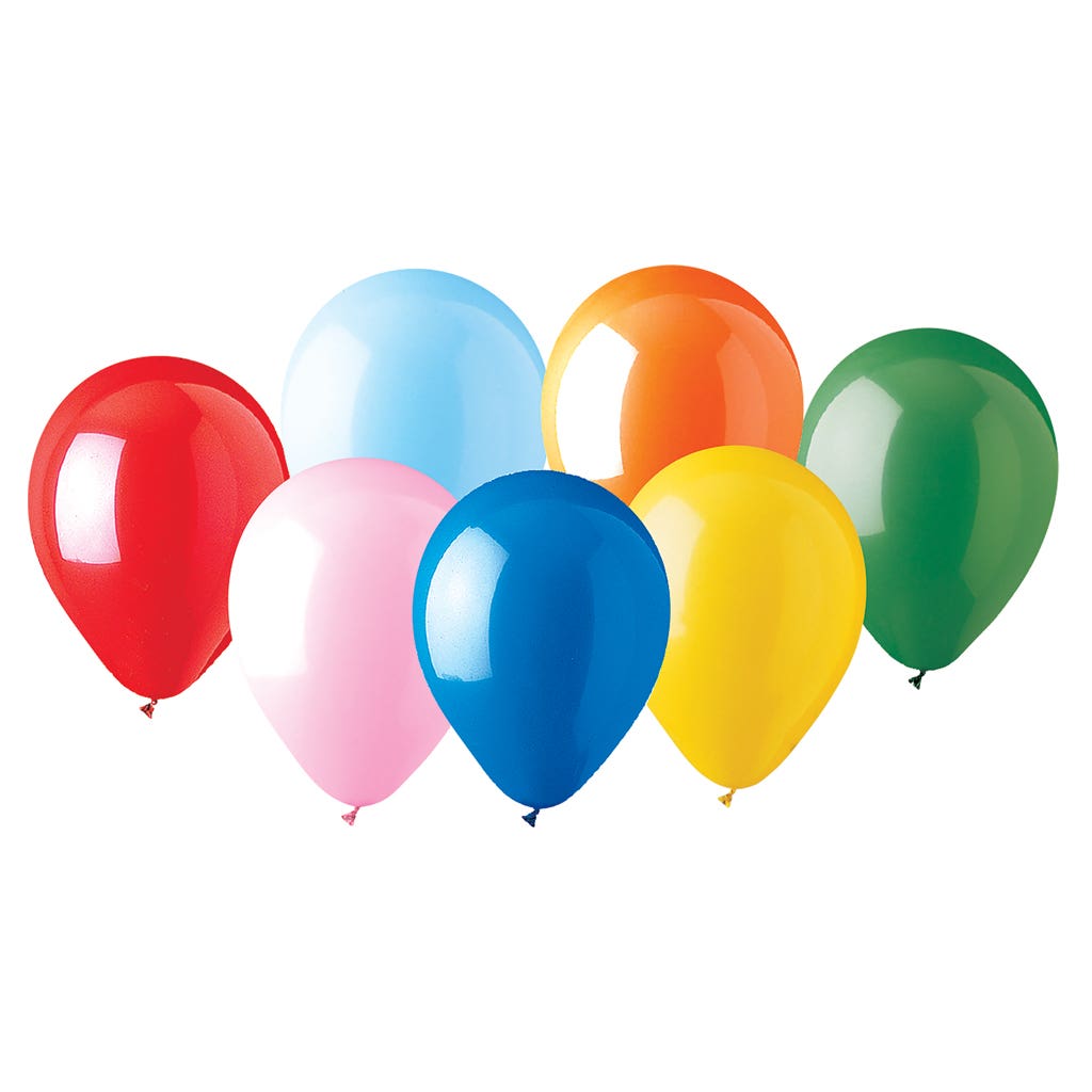 12 Assorted Latex Balloons, 100-Bag