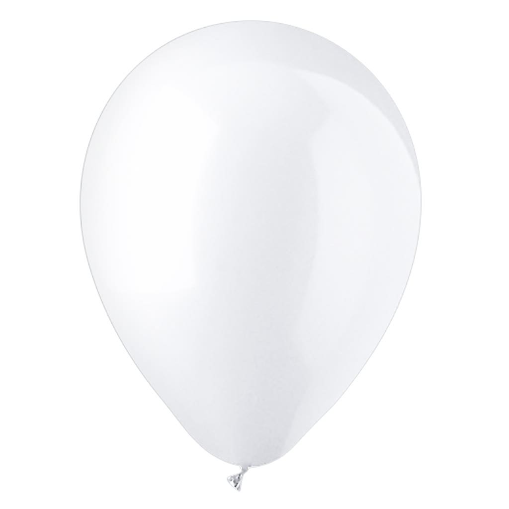 12 White Latex Balloons, 100-Bag