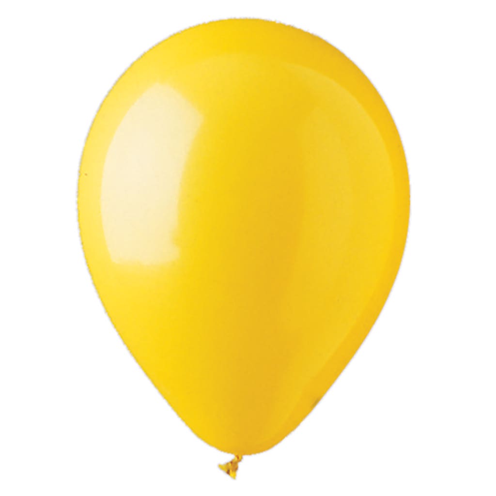 12 Yellow Latex Balloons, 100-Bag