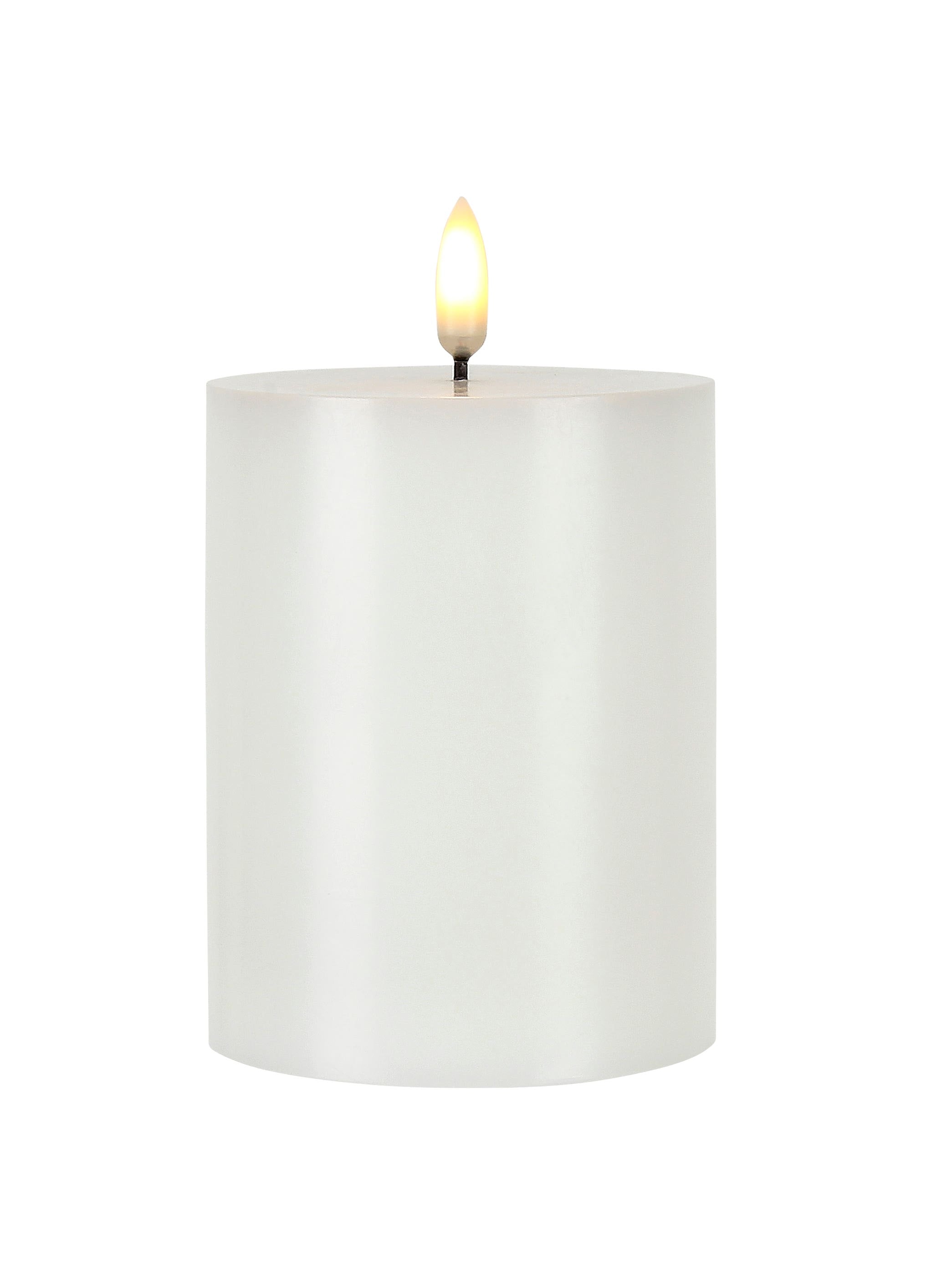 3 x 4 White Pillar LED Candle