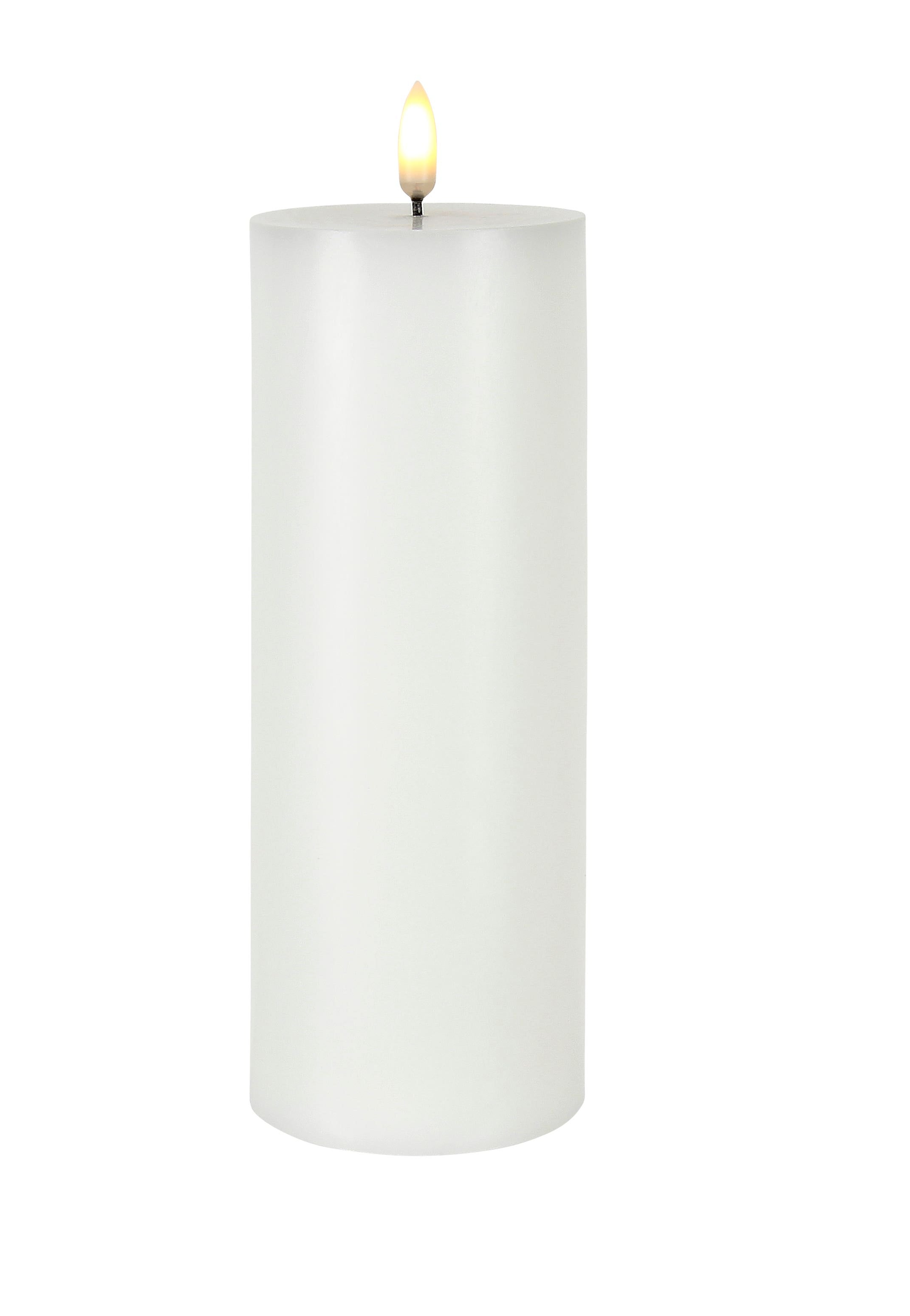 3 x 8  White Pillar LED Candle