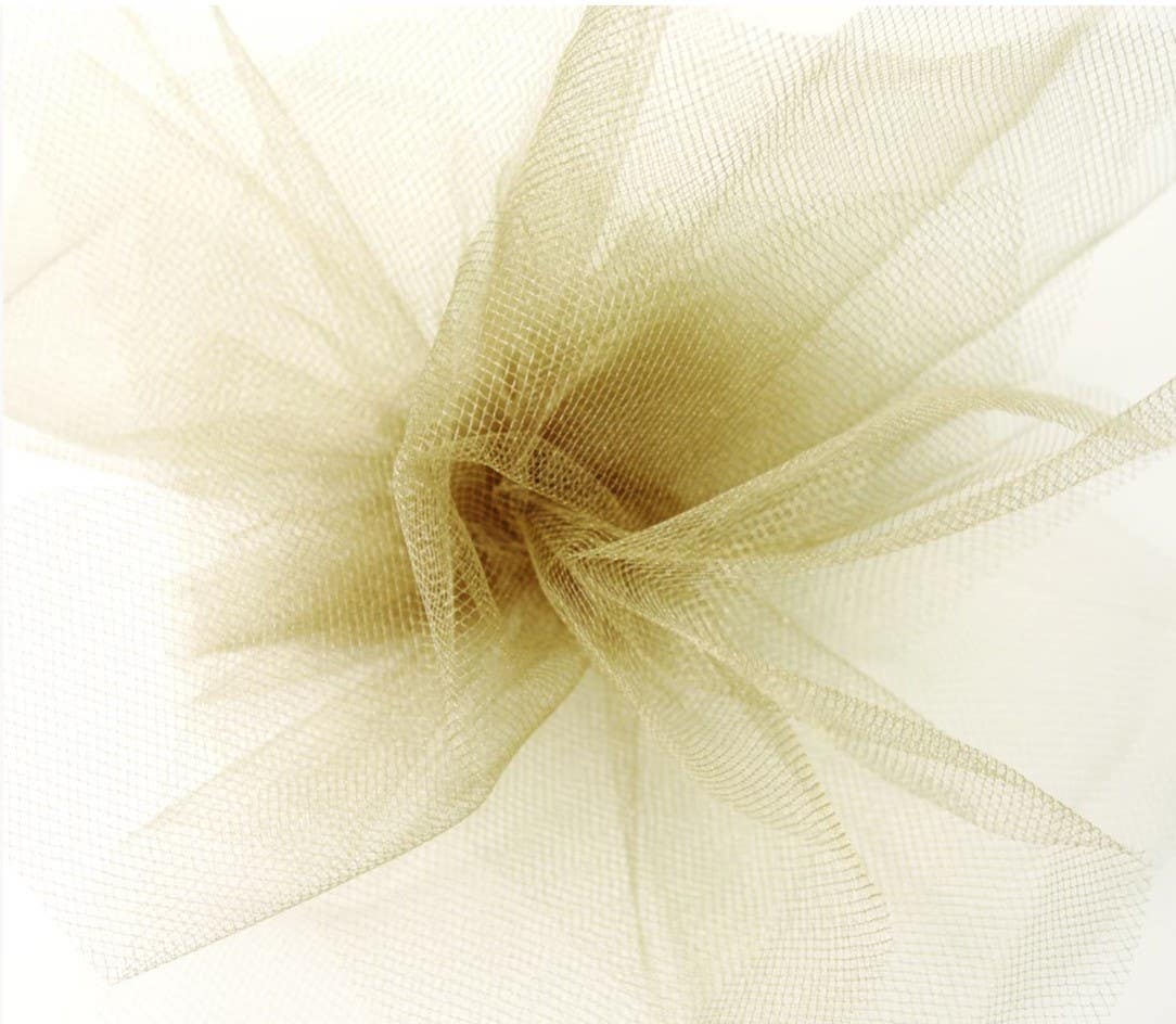 6 Antique Gold Tulle Ribbon, 25-Yards