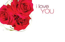 2.25 x 3.5 I Love You Red Roses Cards