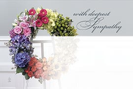 2.25 x 3.5 Flower Wreath Sympathy Cards