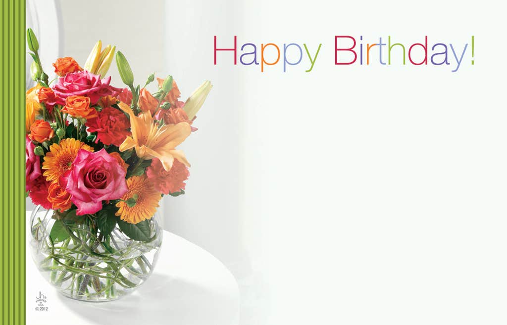 Happy Birthday Vase Cards, 50-Pack