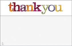 2.25 x 3.5 Bold Letter Thank You Cards