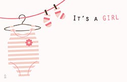 2.25 x 3.5 It's A Girl Cards, 50-Pack