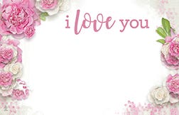 2.25 x 3.5 I Love You Flowers Cards, 50