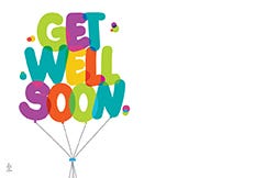 2.25 x 3.5 Get Well Soon Balloon Cards