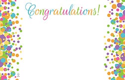 2.25 x 3.5 Congrats Confetti Cards, 50