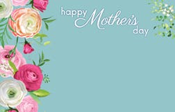 2.25 x 3.5 Teal Mother's Day Cards, 50