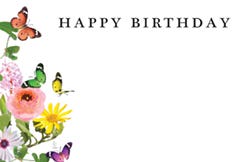 2.25 x 3.5 Birthday Butterfly Cards, 50