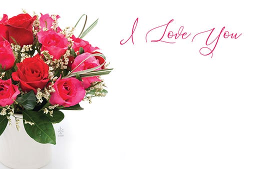 2.25 x 3.5 I Love You Rose Cards, 50