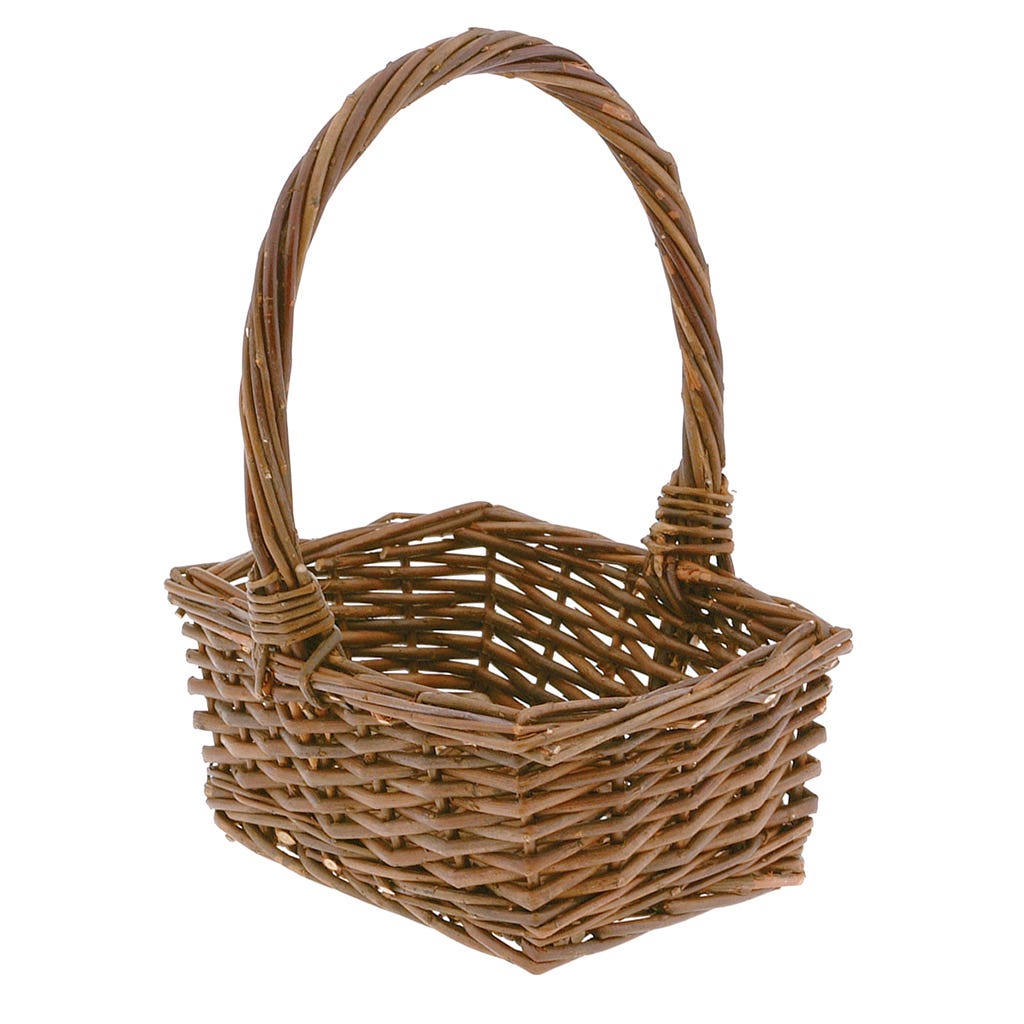 9 Square Unpeeled Willow Basket