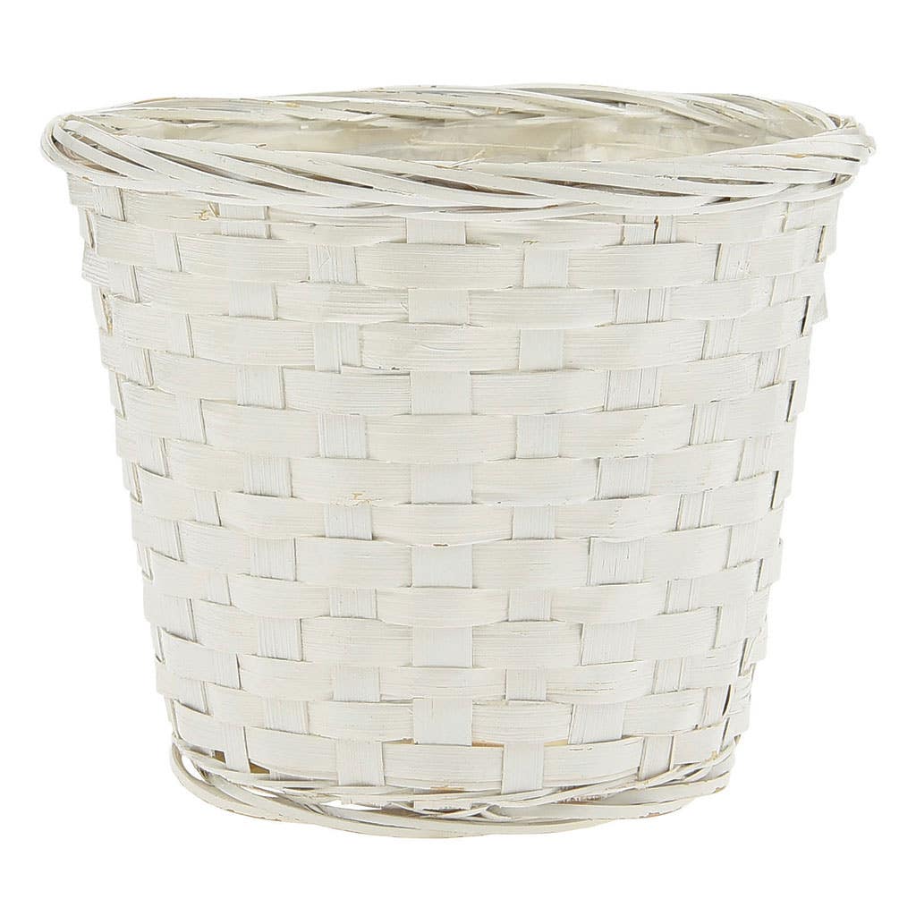 7 White Painted Bamboo Pot Cover