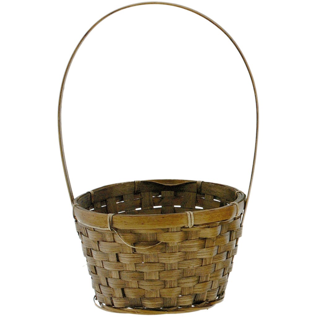 7 Round Brown Bamboo Basket