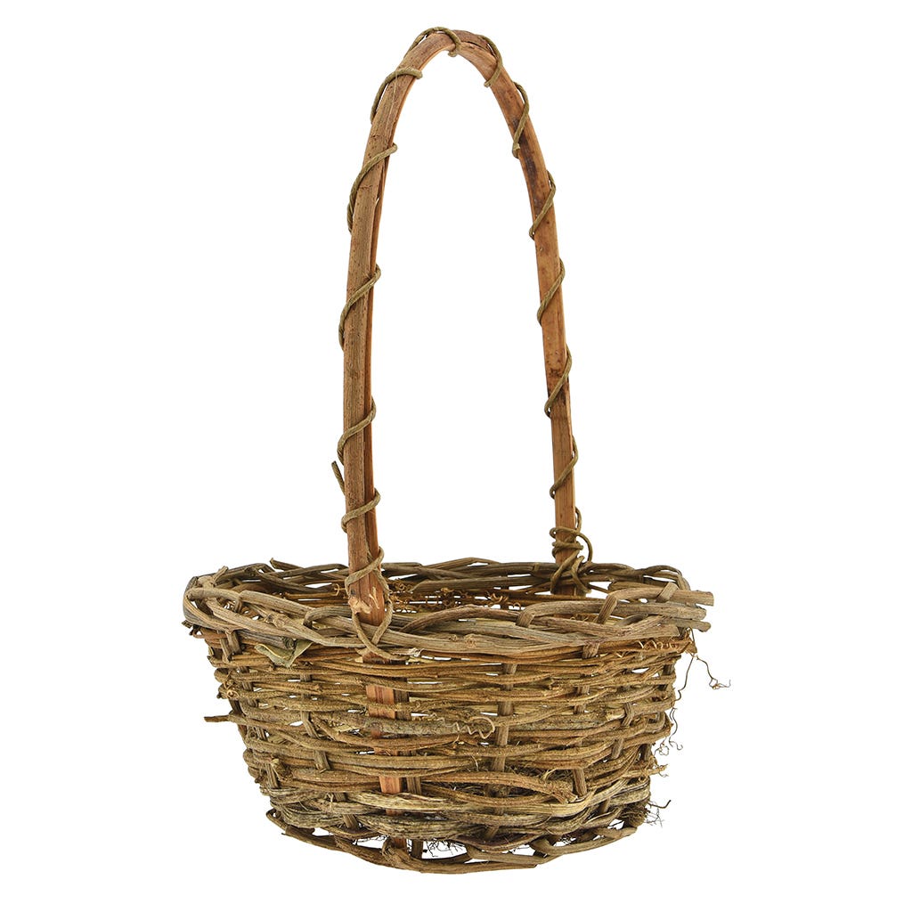 8.5 Brown Twiggy Vine Basket with Liner