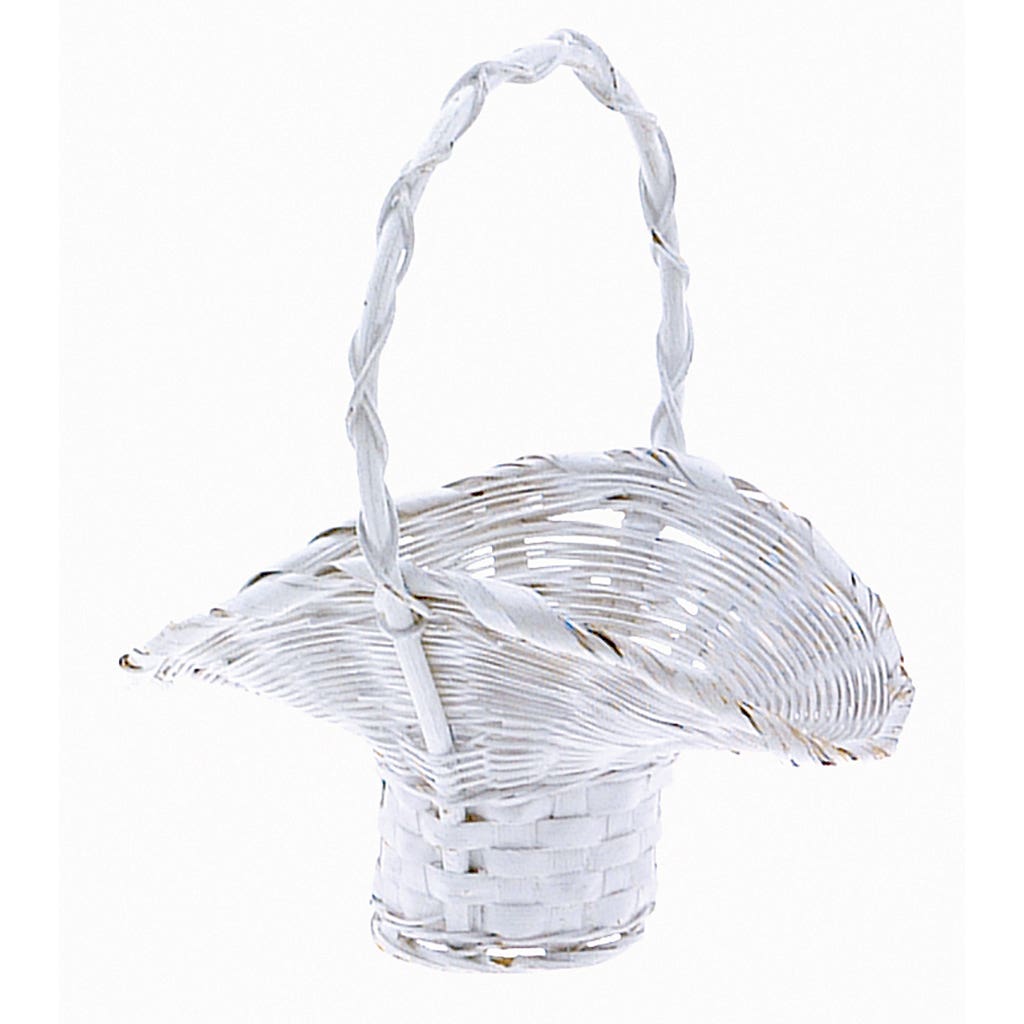 8 White Bamboo Princess Basket